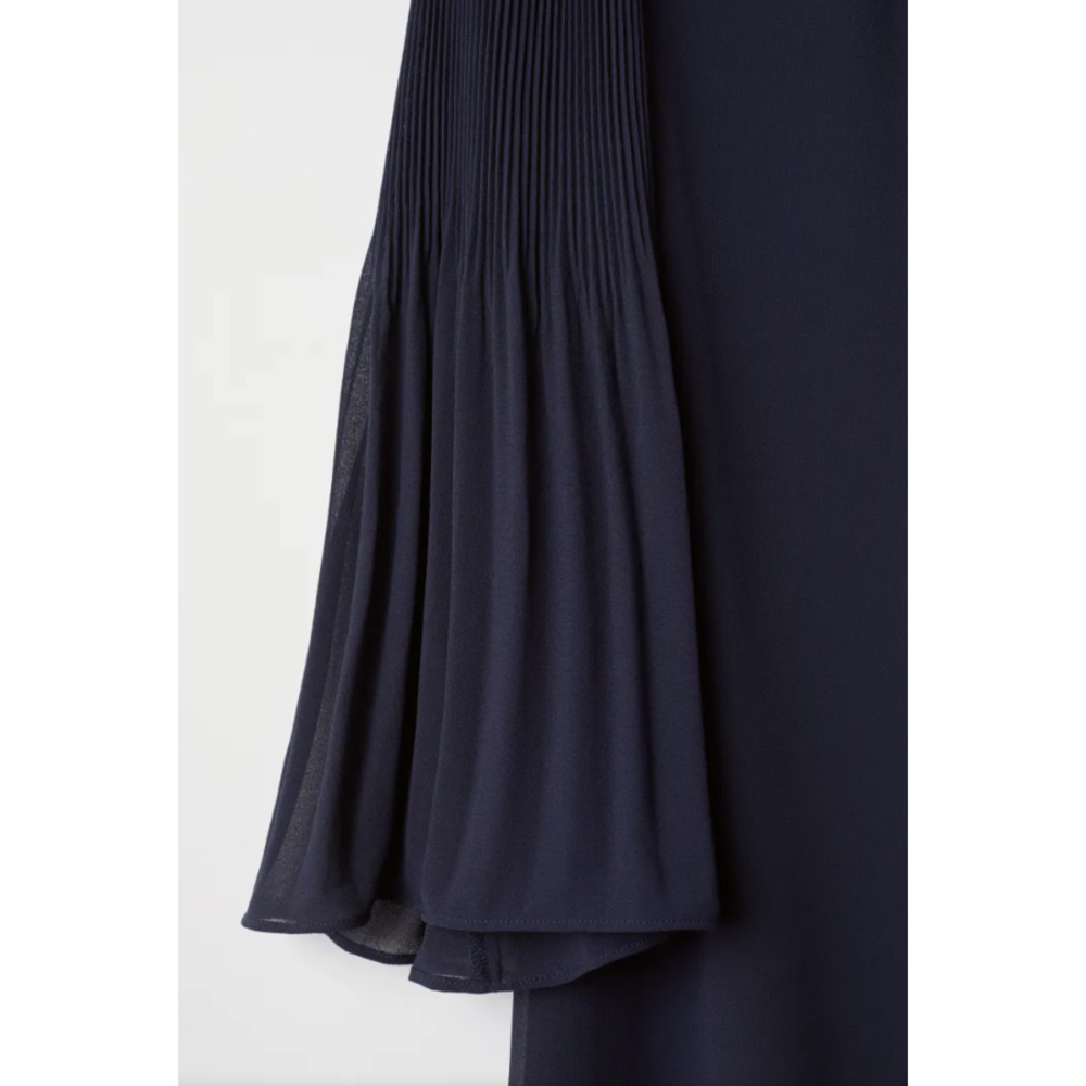 Blue Trumpet-sleeved Dress - Picture 4 of 4